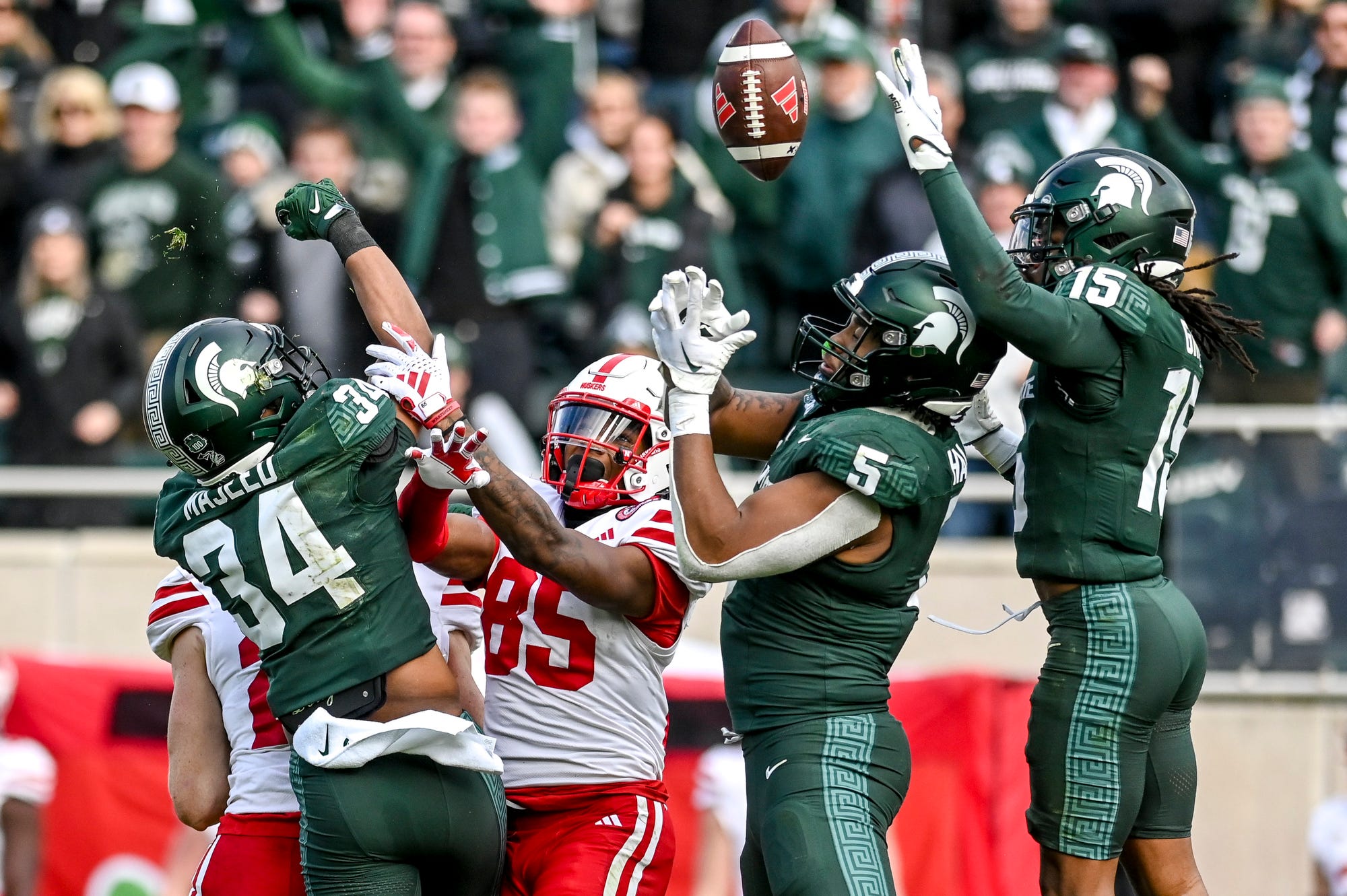 Last play 2023 Nebraska at Michigan State football Jaidyn Doss USATSI_21817254
